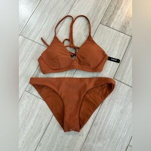 Hurley Bikini Set Classic Swim set in Rust, size S